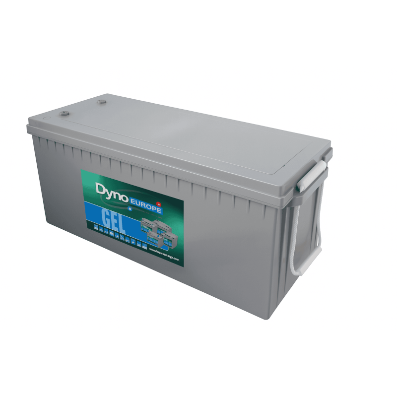 Batteries alimentation 12V, 180Ah, dim. 532x207x219 mm, borne positive a droite, gel, acide/plomb gel, DYNO EUROPE