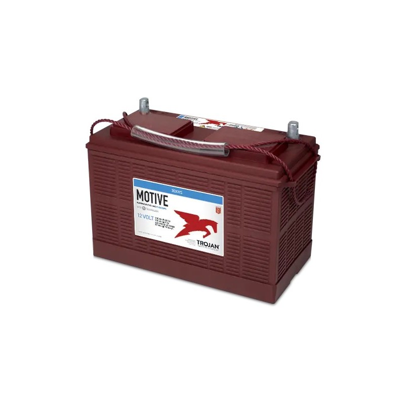 Batteries alimentation 12V, 130Ah, dim. 355x171x256 mm, borne positive a gauche, Standard, acide/plomb, TROJAN