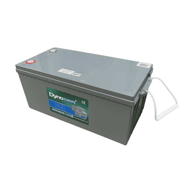 Batteries alimentation 12V, 214Ah, dim. 522x240x222 mm, borne positive a droite, gel, acide/plomb gel, DYNO EUROPE