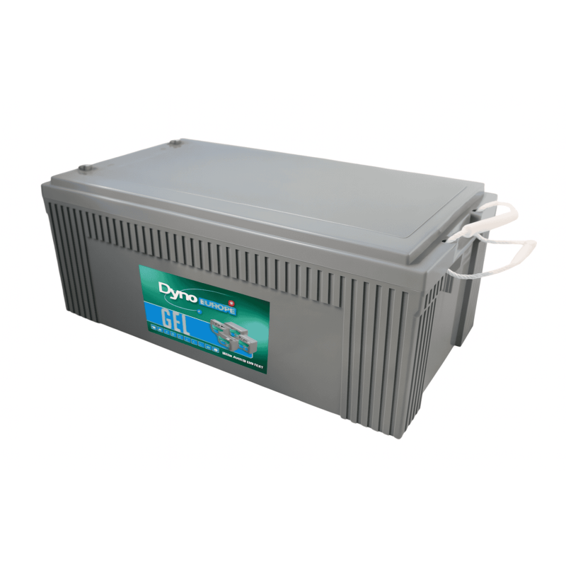 Batteries alimentation 12V, 263Ah, dim. 521x269x208 mm, borne positive a droite, gel, acide/plomb gel, DYNO EUROPE