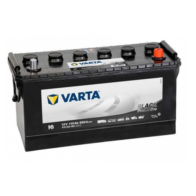 Batteries demarrage 12V, 110Ah, 850A EN, dim. 413x175x220 mm, borne positive a droite, Standard, acide/plomb, VARTA