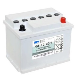 Batteries alimentation 12V, 48Ah, dim. 242x175x190 mm, borne positive a droite, gel VRLA, acide/plomb gel, SONNENSCHEIN