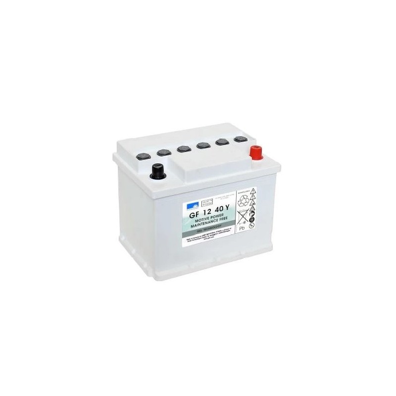 Batteries alimentation 12V, 48Ah, dim. 242x175x190 mm, borne positive a droite, gel VRLA, acide/plomb gel, SONNENSCHEIN