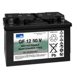 Batteries alimentation 12V, 55Ah, dim. 278x175x190 mm, borne positive a droite, gel VRLA, acide/plomb gel, SONNENSCHEIN