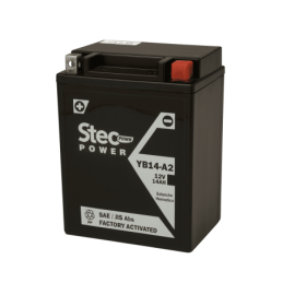 Batteries demarrage 12V, 14Ah, 175A EN, dim. 135x89x164 mm, borne positive a gauche, Standard, acide/plomb, STECO POWER
