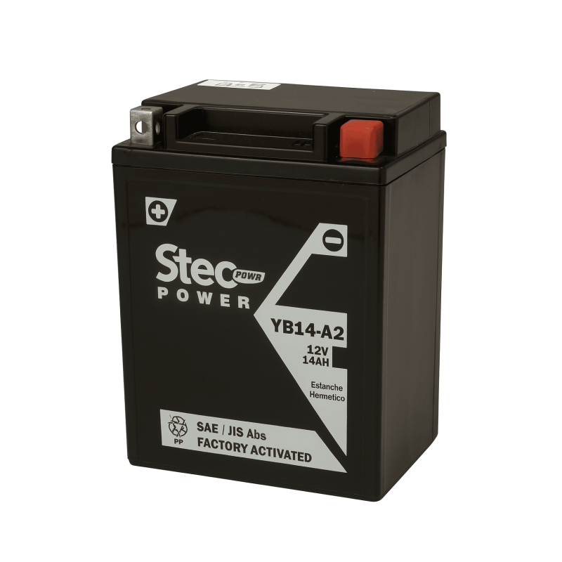 Batteries demarrage 12V, 14Ah, 175A EN, dim. 135x89x164 mm, borne positive a gauche, Standard, acide/plomb, STECO POWER