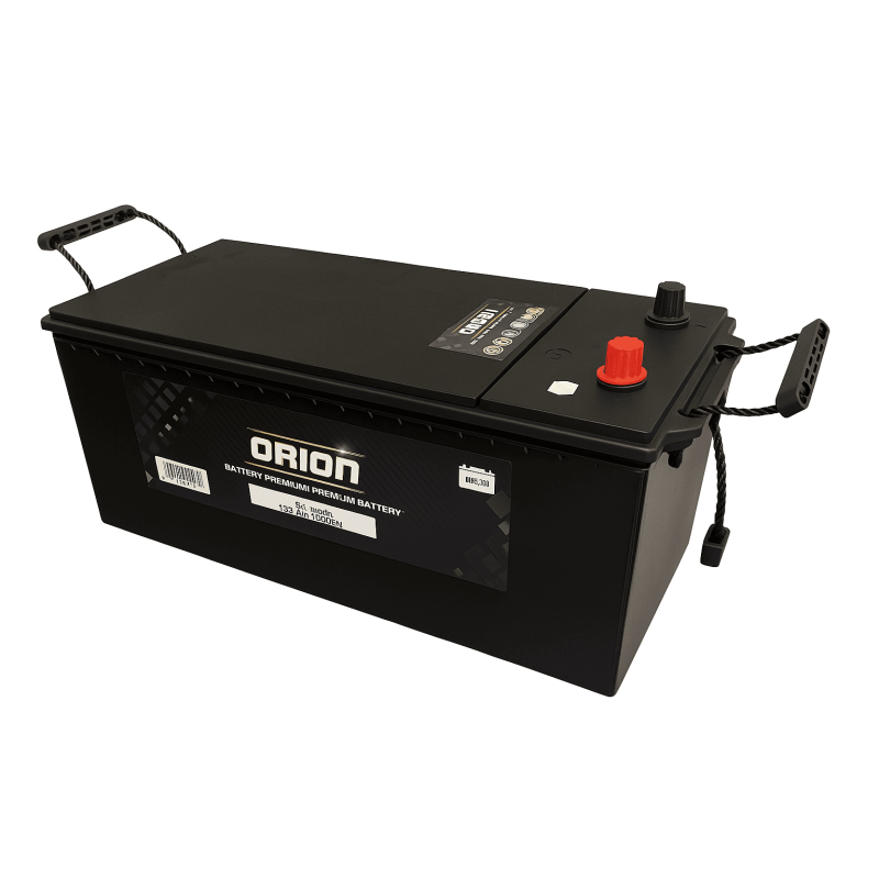 Batteries demarrage 12V, 180Ah, 1100A EN, dim. 511x223x223 mm, borne positive a gauche, SMF etanche, acide/plomb, ORION
