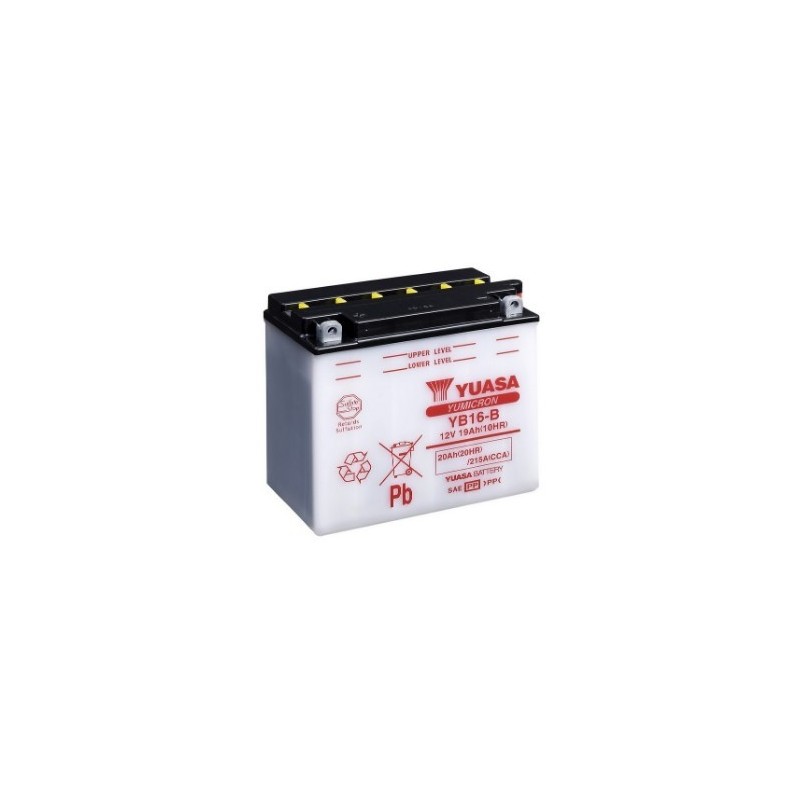 Batteries demarrage 12V, 19Ah, 215A EN, dim. 175x100x155 mm, borne positive a gauche, pack acide, acide/plomb, YUASA