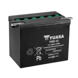 Batteries demarrage 12V, 30Ah, 280A EN, dim. 205x132x165 mm, borne positive a gauche, pack acide, acide/plomb, YUASA