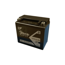 Batteries demarrage 12V, 10Ah, 185A EN, dim. 150x87x131 mm, borne positive a gauche, AGM, acide/plomb, STECO POWER