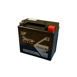 Batteries demarrage 12V, 12Ah, 200A EN, dim. 152x87x147 mm, borne positive a gauche, AGM, acide/plomb, STECO POWER