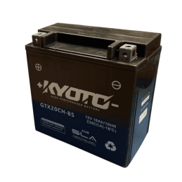 Batteries demarrage 12V, 18Ah, 270A EN, dim. 150x87x161 mm, borne positive a gauche, AGM, acide/plomb, KYOTO