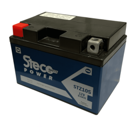 Batteries demarrage 12V, 9Ah, 190A EN, dim. 151x87x94 mm, borne positive a gauche, SLA, acide/plomb, STECO POWER