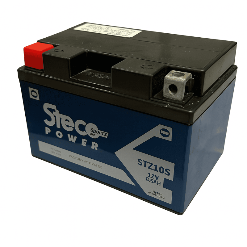 Batteries demarrage 12V, 9Ah, 190A EN, dim. 151x87x94 mm, borne positive a gauche, SLA, acide/plomb, STECO POWER