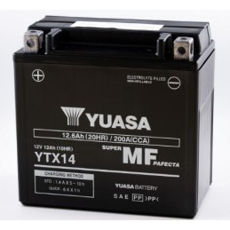 Batteries demarrage 12V, 12Ah, 270A EN, dim. 150x88x145 mm, borne positive a gauche, gel, acide/plomb gel