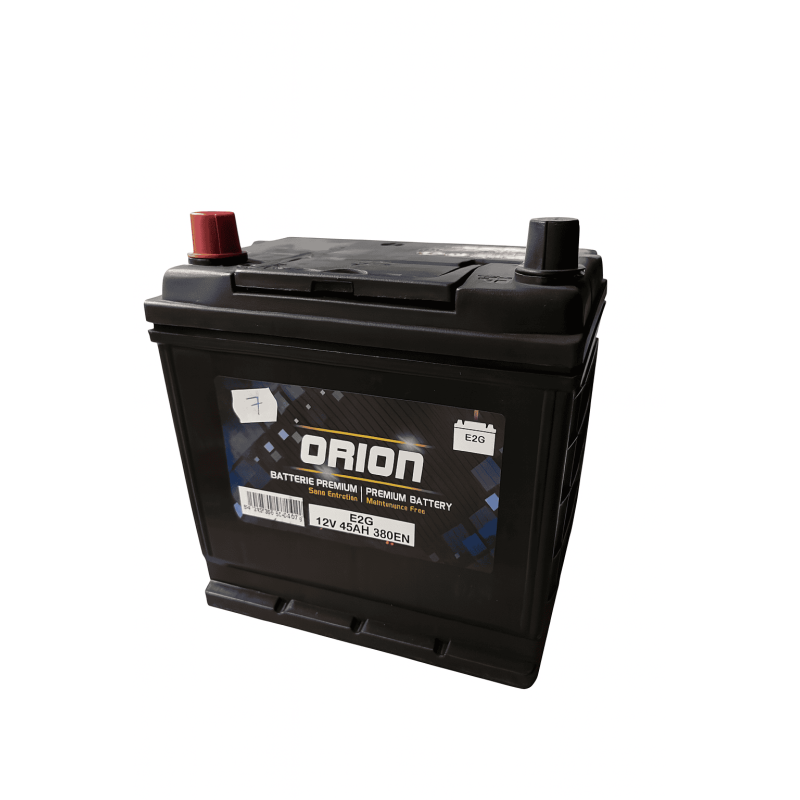 Batteries demarrage 12V, 45Ah, 300A EN, dim. 219x135x225 mm, borne positive a gauche, Standard, acide/plomb, ORION