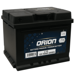 Batteries demarrage 12V, 50Ah, 450A EN, dim. 207x175x190 mm, borne positive a gauche, Standard, acide/plomb, ORION