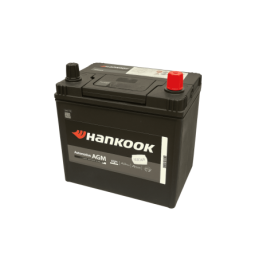 Batteries demarrage 12V, 35Ah, 340A EN, dim. 197x129x227 mm, borne positive a gauche, AGM, acide/plomb, HANKOOK