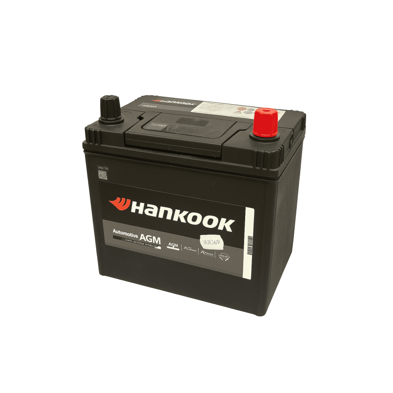 Batteries demarrage 12V, 35Ah, 340A EN, dim. 197x129x227 mm, borne positive a gauche, AGM, acide/plomb, HANKOOK