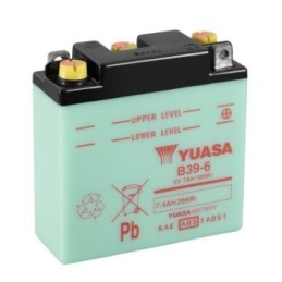 Batteries demarrage 6V, 7Ah, 70A EN, dim. 126x48x126 mm, bornes en diagonale, pack acide, acide/plomb, YUASA