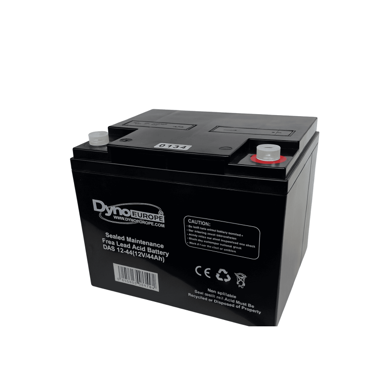 Batteries alimentation 12V, 48Ah, dim. 197x165x172 mm, borne positive a gauche, AGM VRLA, acide/plomb, DYNO EUROPE