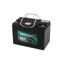 Batteries alimentation 12V, 99Ah, dim. 260x168x210 mm, borne positive a gauche, AGM VRLA, acide/plomb, DYNO EUROPE