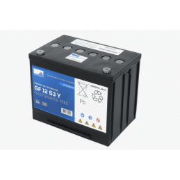 Batteries alimentation 12V, 70Ah, dim. 261x171x210 mm, borne positive a gauche, gel, acide/plomb gel, SONNENSCHEIN