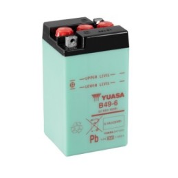 Batteries demarrage 6V, 10Ah, 90A EN, dim. 91x83x161 mm, bornes en diagonale, pack acide, acide/plomb, YUASA