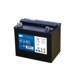 Batteries alimentation 12V, 28Ah, dim. 197x132x180 mm, borne positive a gauche, gel, acide/plomb gel, SONNENSCHEIN