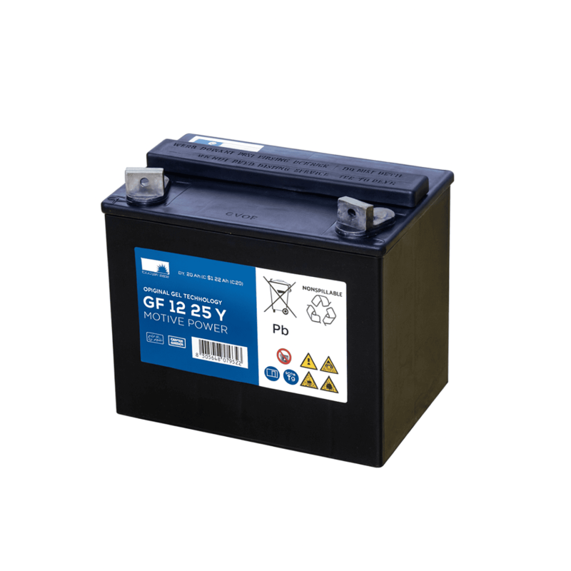 Batteries alimentation 12V, 28Ah, dim. 197x132x180 mm, borne positive a gauche, gel, acide/plomb gel, SONNENSCHEIN