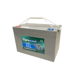 Batteries alimentation 12V, 105Ah, dim. 307x168x214 mm, borne positive a gauche, gel, acide/plomb gel, DYNO EUROPE
