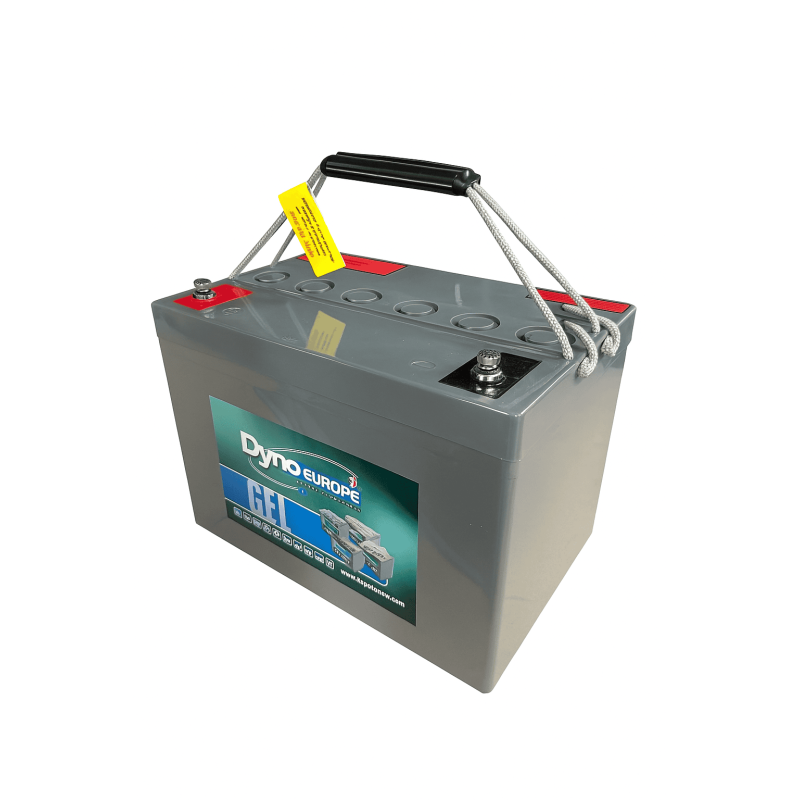 Batteries alimentation 12V, 71Ah, dim. 260x168x180 mm, borne positive a gauche, gel, acide/plomb gel, DYNO EUROPE
