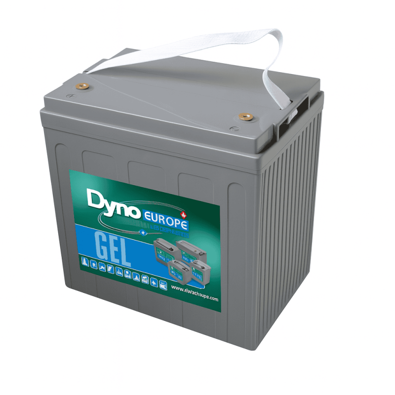 Batteries alimentation 8V, 157Ah, dim. 260x182x298 mm, borne positive a gauche, gel, acide/plomb gel, DYNO EUROPE