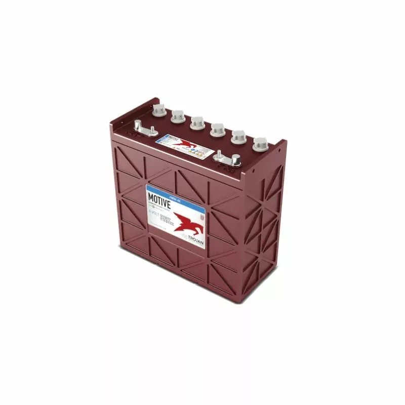 Batteries alimentation 12V, 225Ah, dim. 380x176x374 mm, borne positive a gauche, Standard, acide/plomb, TROJAN