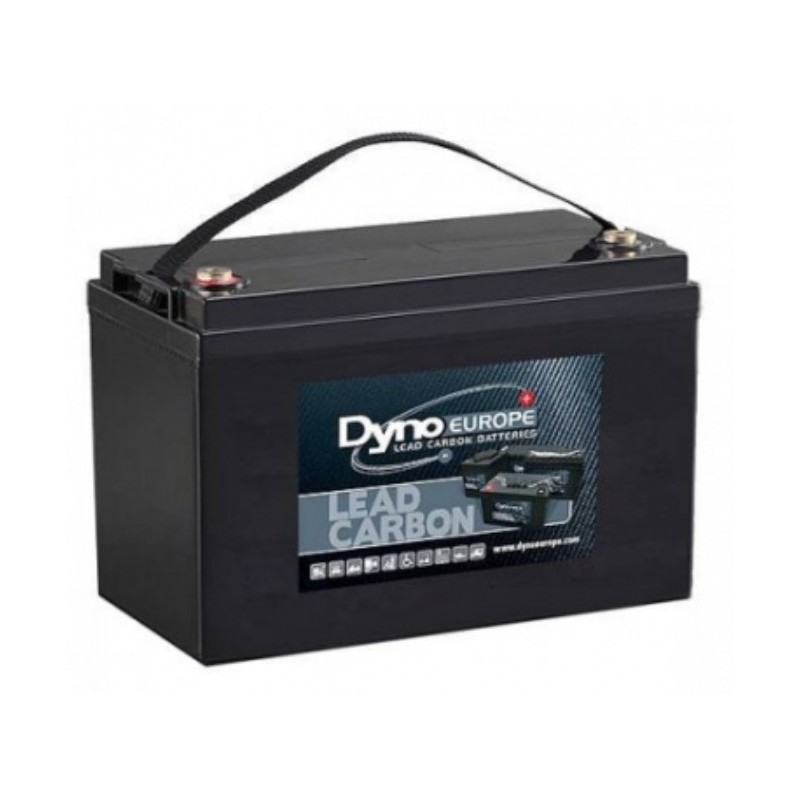 Batteries alimentation 12V, 110Ah, dim. 330x174x220 mm, borne positive a gauche, Standard, acide/plomb/carbon, DYNO EUROPE