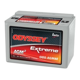 Batteries demarrage 12V, 8Ah, 100A EN, dim. 137x86x99 mm, borne positive a droite, AGM, acide/plomb, ODYSSEY