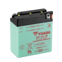 Batteries demarrage 6V, 11Ah, 88A EN, dim. 122x62x132 mm, bornes en diagonale, pack acide, acide/plomb, YUASA