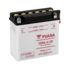 Batteries demarrage 12V, 6Ah, 78A EN, dim. 135x60x130 mm, bornes en diagonale, pack acide, acide/plomb, YUASA