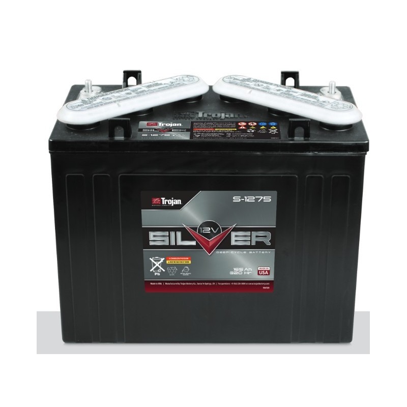 Batteries alimentation 12V, 145Ah, dim. 329x173x245 mm, borne positive a gauche, Standard, acide/plomb, TROJAN