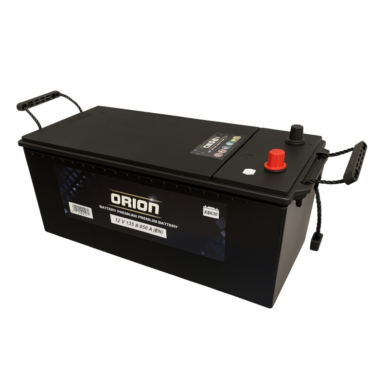 Batteries demarrage 12V, 135Ah, 850A EN, dim. 509x175x208 mm, borne positive a gauche, SMF etanche, acide/plomb, ORION