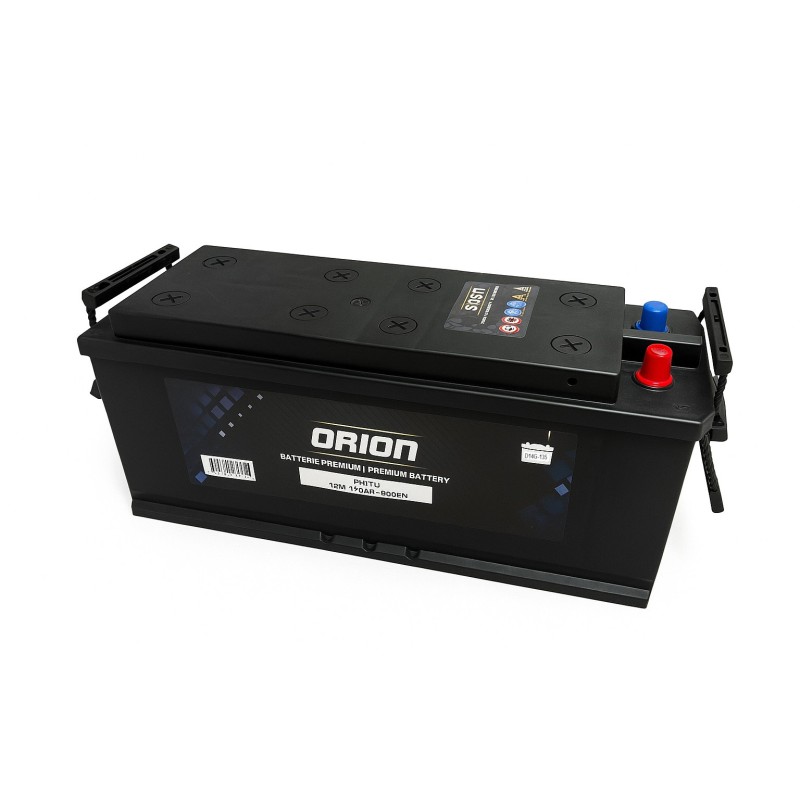 Batteries demarrage 12V, 140Ah, 800A EN, dim. 513x189x223 mm, borne positive a gauche, avec entretien, acide/plomb, ORION