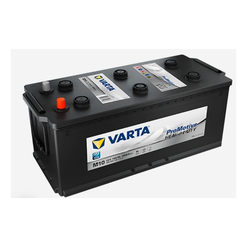 Batteries demarrage 12V, 190Ah, 1200A EN, dim. 513x223x223 mm, borne positive a gauche, Standard, acide/plomb, VARTA