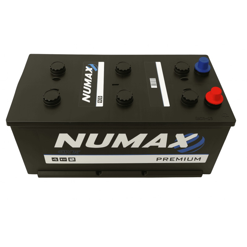 Batteries demarrage 12V, 170Ah, 1000A EN, dim. 513x223x223 mm, borne positive a gauche, Standard, acide/plomb, NUMAX