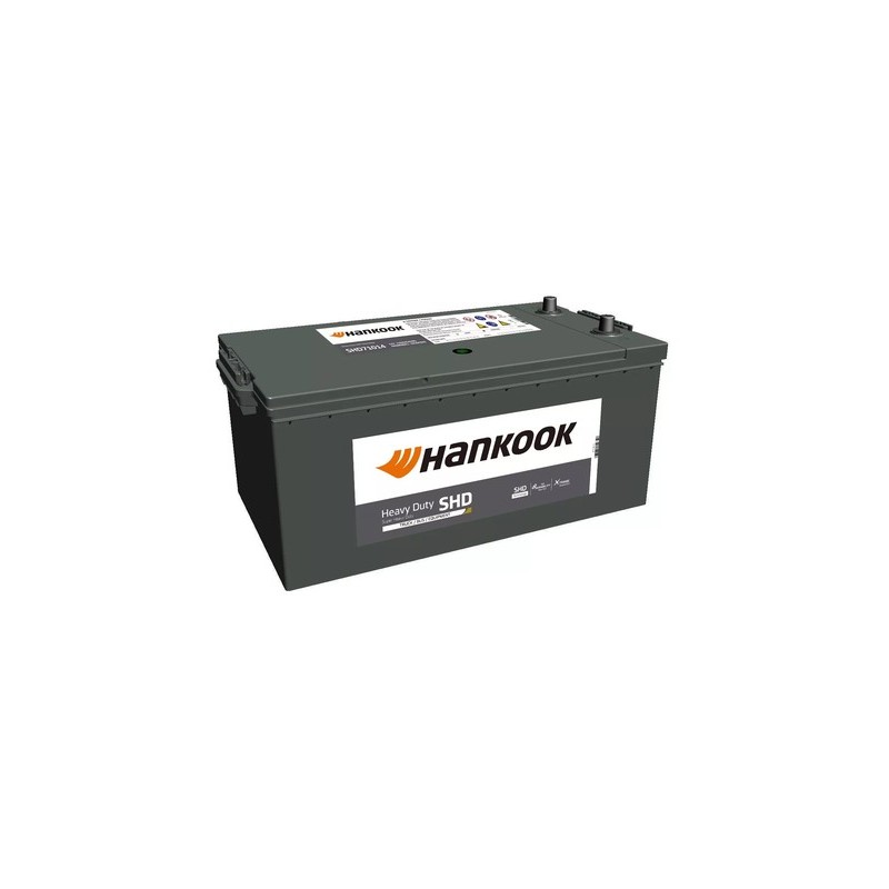 Batteries demarrage 12V, 225Ah, 1200A EN, dim. 518x276x242 mm, borne positive a gauche, EFB, acide/plomb, HANKOOK