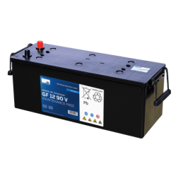 Batteries alimentation 12V, 96Ah, dim. 513x189x219 mm, borne positive a gauche, gel, acide/plomb gel, SONNENSCHEIN
