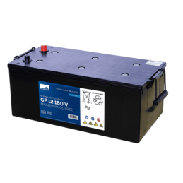 Batteries alimentation 12V, 196Ah, dim. 518x274x238 mm, borne positive a gauche, gel, acide/plomb gel, SONNENSCHEIN