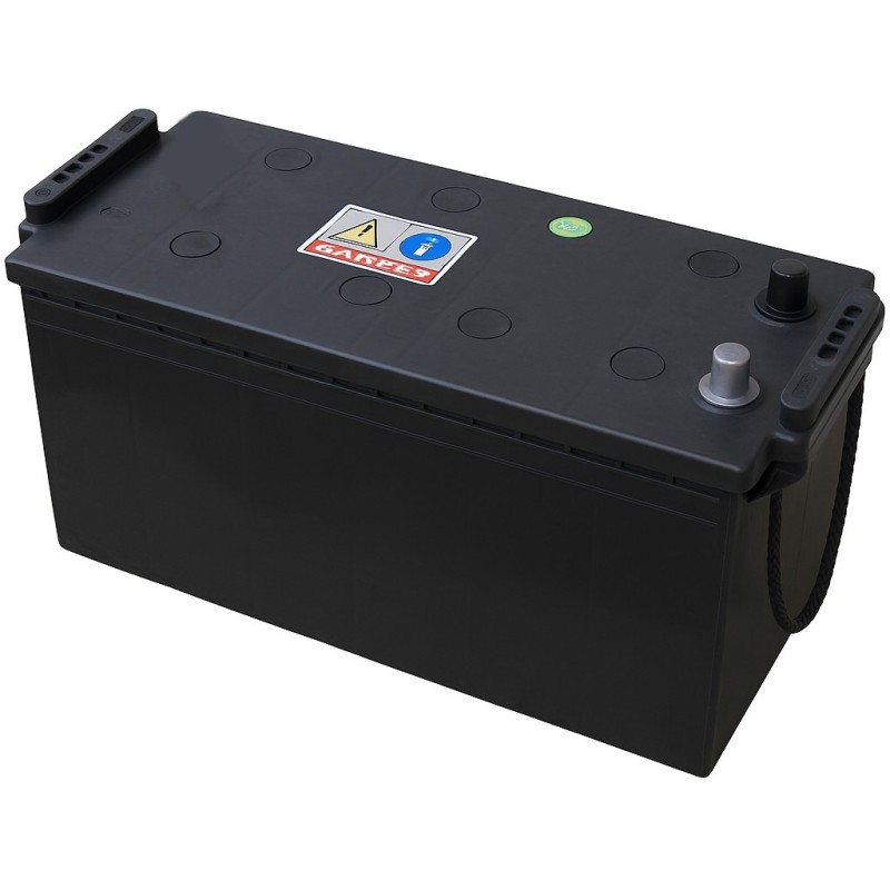 Batteries alimentation 12V, 120Ah, dim. 513x189x223 mm, borne positive a gauche, gel, acide/plomb gel, DYNO EUROPE