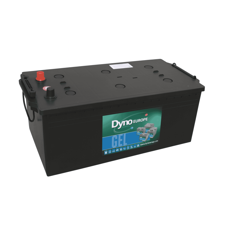 Batteries alimentation 12V, 150Ah, dim. 513x223x223 mm, borne positive a gauche, gel, acide/plomb gel, DYNO EUROPE