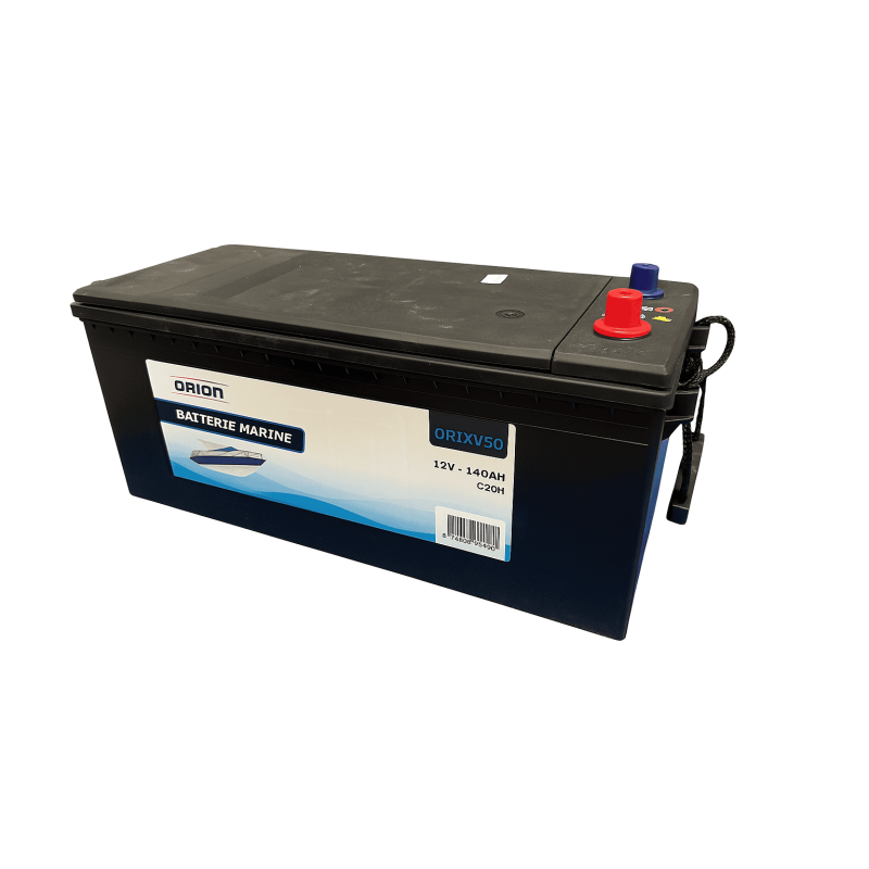 Batteries alimentation 12V, 140Ah, dim. 506x182x210 mm, borne positive a gauche, marine, acide/plomb, ORION
