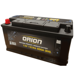 Batteries demarrage 12V, 125Ah, 800A EN, dim. 345x173x284 mm, borne positive a gauche, Standard, acide/plomb, ORION